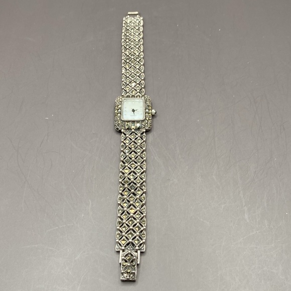 Deb Berkeley Jewelry DBJ Sterling Silver Marcasite Bracelet Watch - Picture 11 of 12